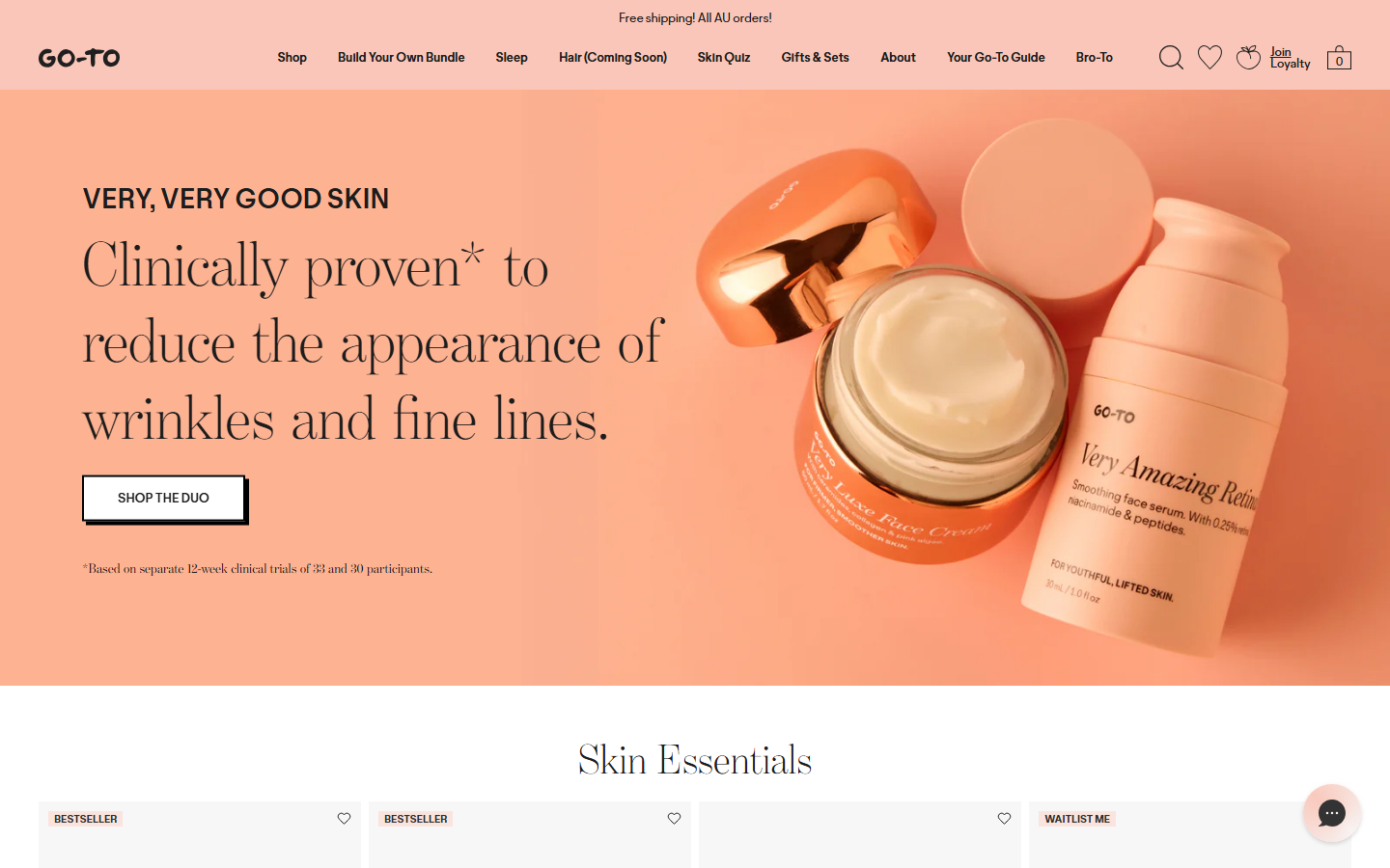 Go-To Skin Care homepage