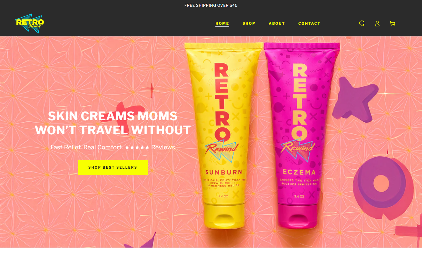 Retro Skincare homepage