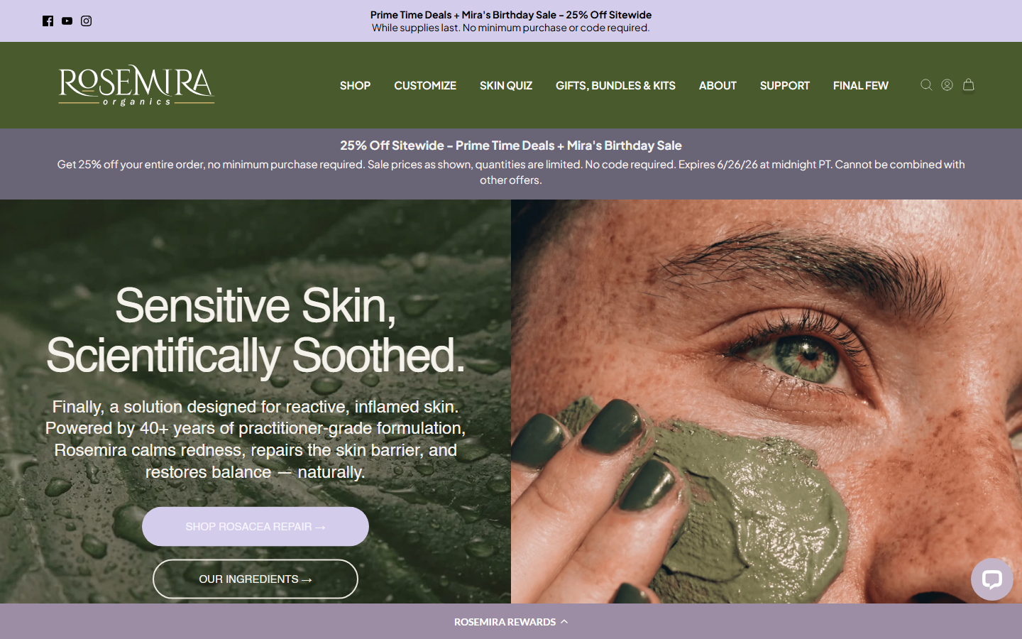 Rosemira Organics Skin Care homepage