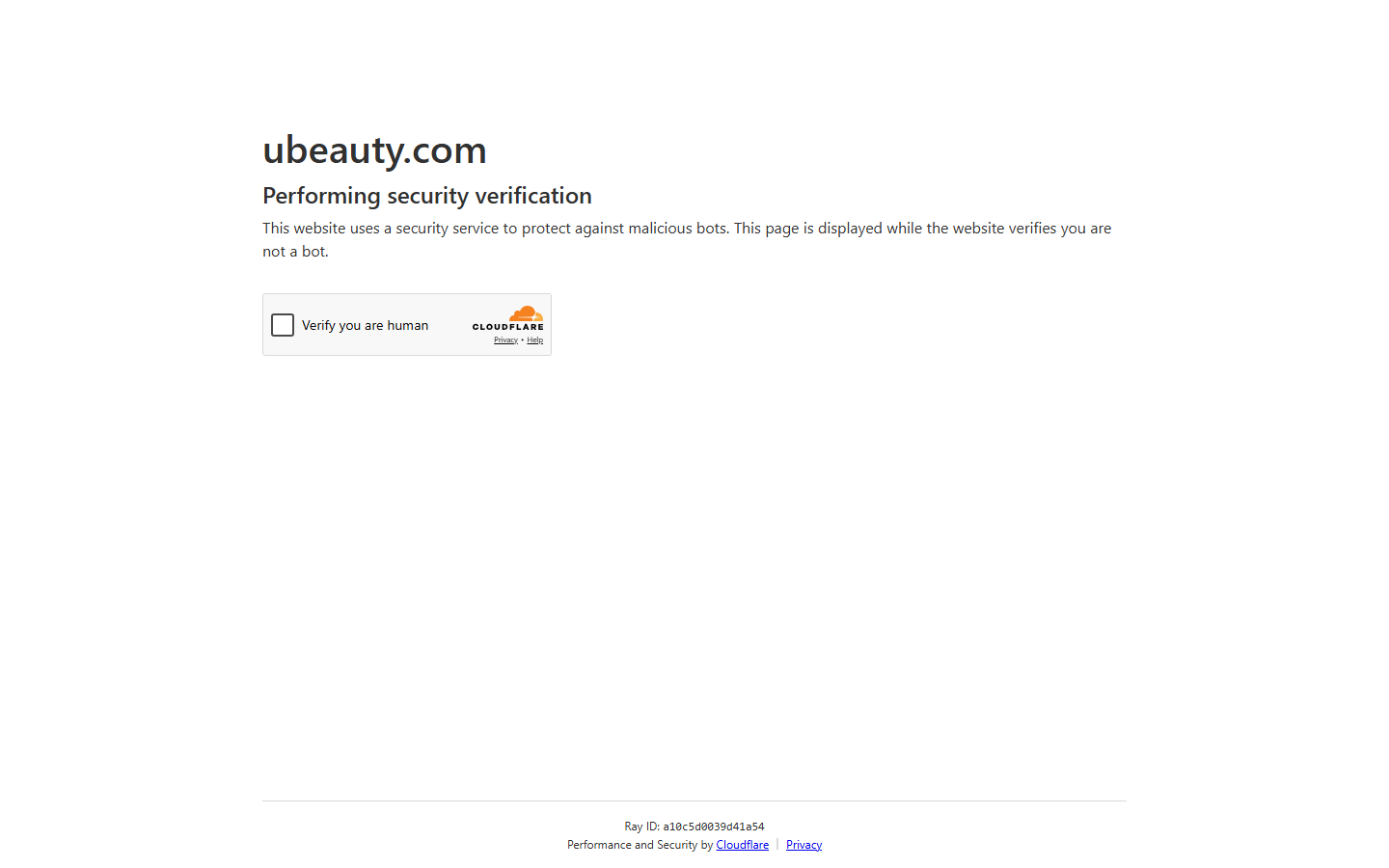 U Beauty Skincare homepage